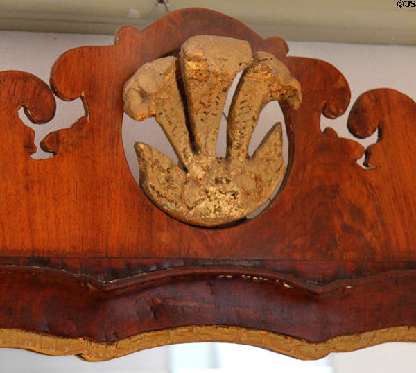 Three-leafed detail of mirror at John Adams birthplace. Quincy, MA.