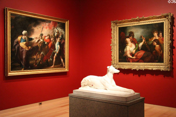 Gallery colors in American art wing of Museum of Fine Arts. Boston, MA.