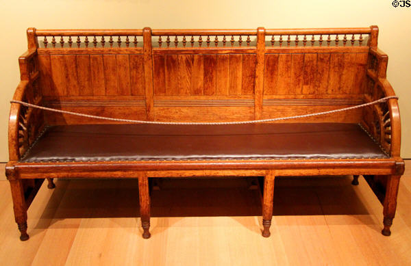 Bench for Woburn Public Library by Henry Hobson Richardson made by Irving & Casson of Boston, MA at Museum of Fine Arts. Boston, MA.