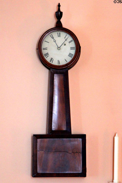Banjo clock in rear bedroom at Nichols House Museum. Boston, MA.