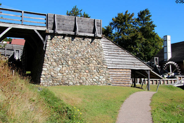 Blast furnace structure replicated at Saugus Iron Works. Boston, MA.