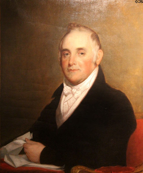Israel Thorndike portrait (1854) by Bass Otis after c1820 original by Gilbert Stuart at John Cabot House. Beverly, MA.