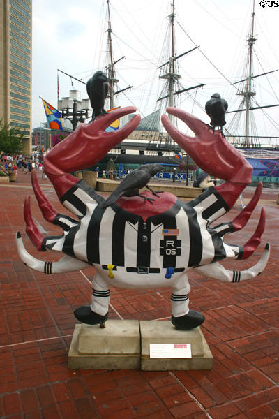 Touchdown featuring Edgar, Allen & Poe the crows by Timothy M. Byrne. Baltimore, MD.