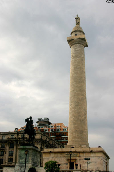 Washington Monument (1829) (62m 204ft). Baltimore, MD. Architect: Robert Mills. On National Register.