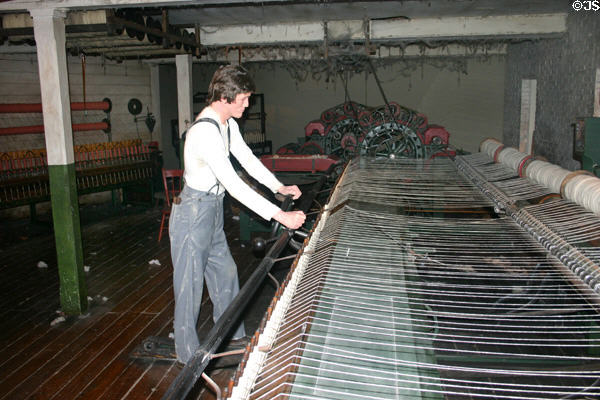 Early industrial loom in Maine State Museum. Augusta, ME.