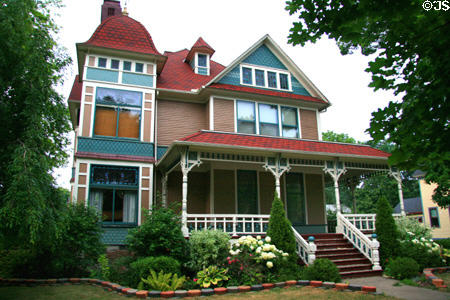 Wrap around porch detail of 131 E. Chicago St. Coldwater, MI.
