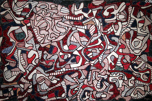 Setting Snares painting (1963) by Jean Dubuffet at Detroit Institute of Arts. Detroit, MI.