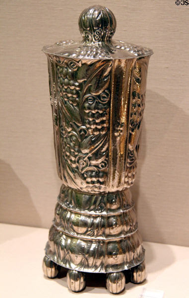 Silver flagon with cover (1908) by Josef Hoffmann of Wiener Werkstätte at Detroit Institute of Arts. Detroit, MI.
