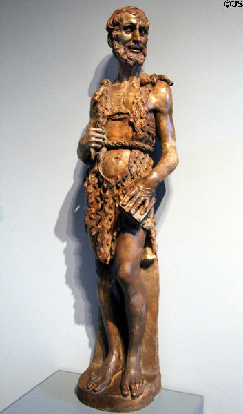 Terra cotta St John the Baptist (1475-6) attrib to Giovanni de Fondulis of Italy at Detroit Institute of Arts. Detroit, MI.