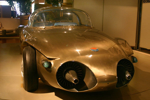 Gas turbine intakes of General Motors Firebird II car of tomorrow (1956) at Henry Ford Museum. Dearborn, MI.