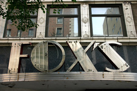 Art Deco sign for Fox's movie theater on Monroe Center NW. Grand Rapids, MI.