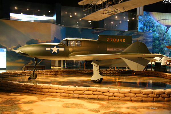 Aerodynamic profile of experimental Curtiss XP-55 Ascender (c1941-45) at Air Zoo. Kalamazoo, MI.
