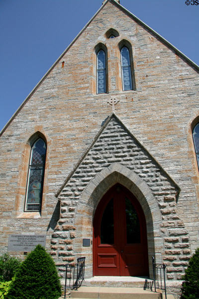 Cathedral of our Merciful Saviour Episcopal Church entrance. Faribault, MN.