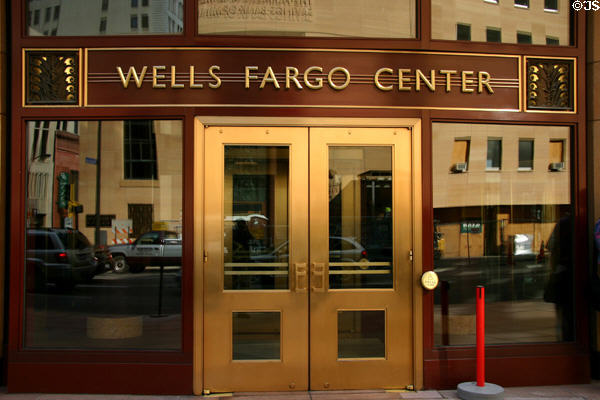 Entrance of Wells Fargo Center. Minneapolis, MN.