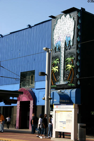 Colorful signs in theater district. Minneapolis, MN.
