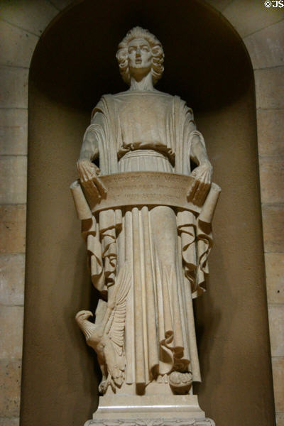 Statue of St John with winged eagle at Cathedral of Saint Paul. St. Paul, MN.