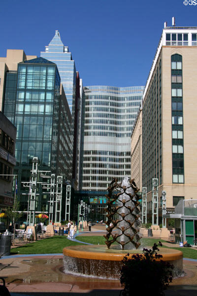 Plaza Mall entrance to Mayo Clinic toward Gonda Building. Rochester, MN.