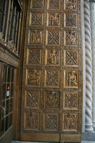 Bronze doors of Mayo Clinic Plummer Building. Rochester, MN.
