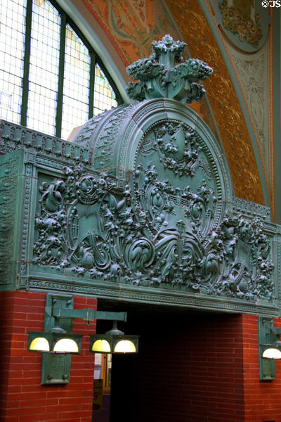 Decorative inner details of doorway of National Farmer's Bank. Owatonna, MN.