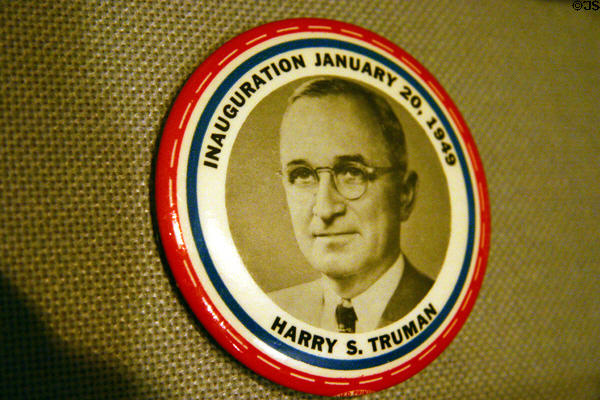 Truman inauguration button (1949) at Truman Museum. Independence, MO.