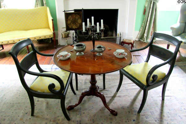 Parlor table & chairs at General Daniel Bissell House. St. Louis, MO.