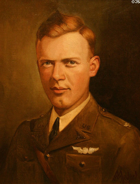 Portrait of Cadet Charles Lindbergh (1928) by Medart at Missouri History Museum. St Louis, MO.