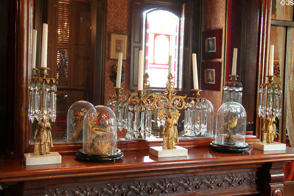 Girandoles on parlor mantle at Campbell House Museum. St. Louis, MO.