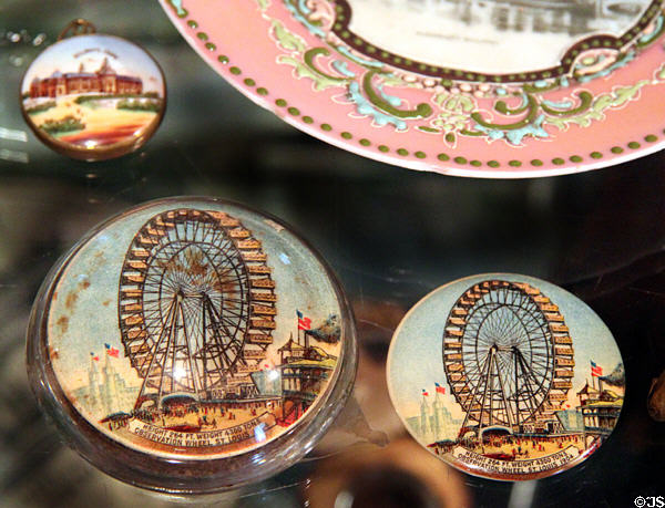 Ferris Observation Wheel souvenir objects from 1904 St. Louis World's Fair at Chatillon-DeMenil Mansion. St. Louis, MO.
