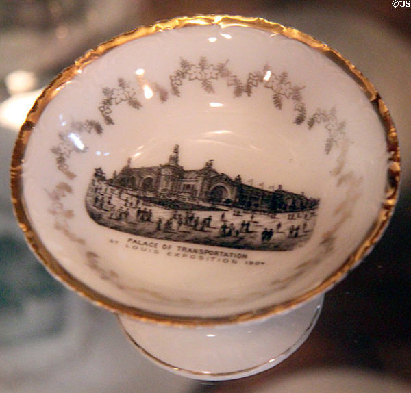 Palace of Transportation souvenir footed plate from 1904 Louisiana Purchase Exposition at Chatillon-DeMenil Mansion. St. Louis, MO.