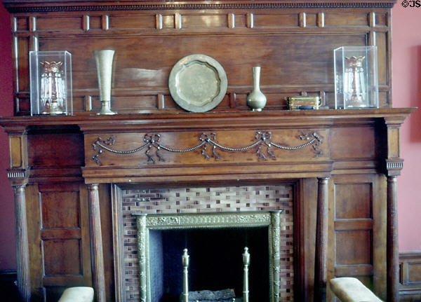 Wooden fireplace in Samuel Cupples House. St. Louis, MO.