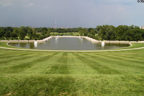 Landscaped pool from St. Louis World's Fair downhill from Art Museum. St. Louis, MO.