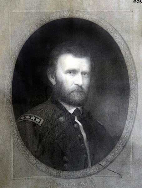 Graphic of Ulysses S. Grant at Jefferson Barracks. St. Louis, MO.
