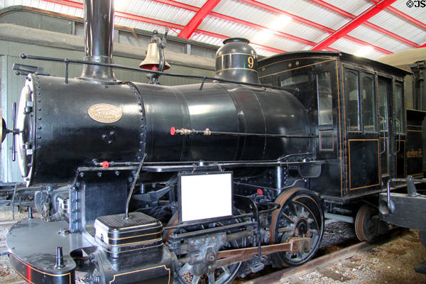"Charles H." #9 steam locomotive for Chicago Lake St. Elevated line (1893) (0-4-4) built by Rhode Island Locomotive Works at St. Louis Museum of Transportation. St. Louis, MO.