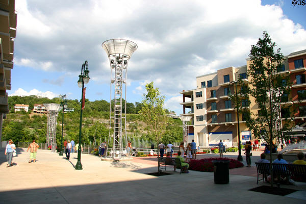 Lamp stands along walkway at Branson Landing. Branson, MO.