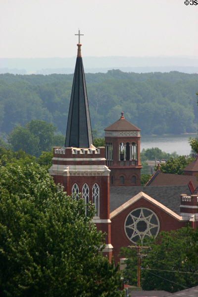 First Presbyterian Church over Mississippi River. Hannibal, MO.