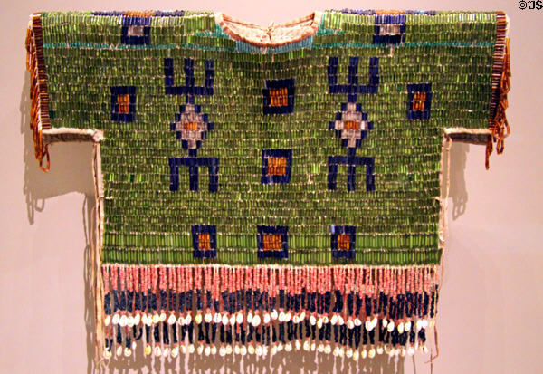 Assiniboine, Montana or Saskatchewan woman's dance cape (c1890-1900) at Nelson-Atkins Museum. Kansas City, MO.