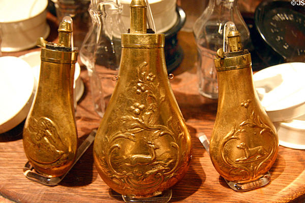 Powder horns (1855) found in wreck at Steamboat Arabia Museum. Kansas City, MO.