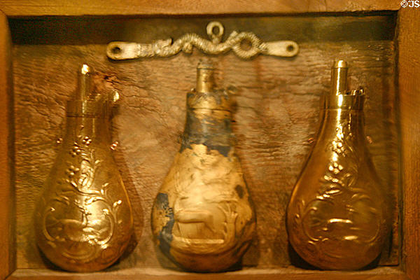 Powder horns (1855) found in wreck at Steamboat Arabia Museum. Kansas City, MO.
