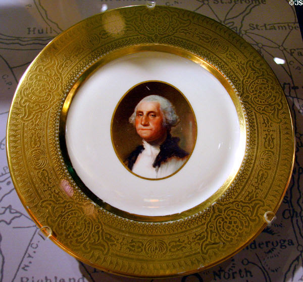 George Washington plate from Chesapeake & Ohio Railroad at rail Museum at Kansas City Union Station. Kansas City, MO.