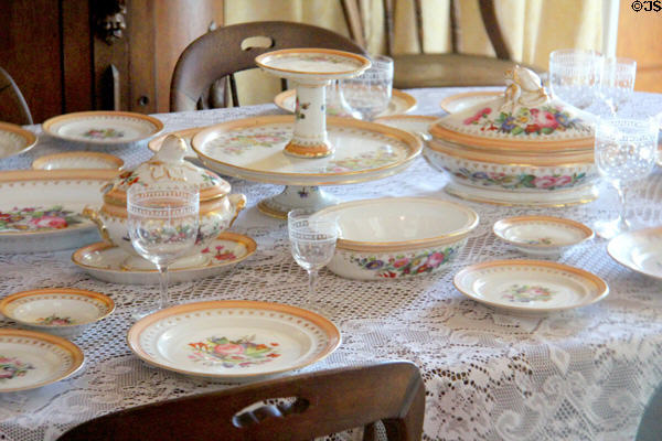 Dining room china at Beauvoir. Biloxi, MS.