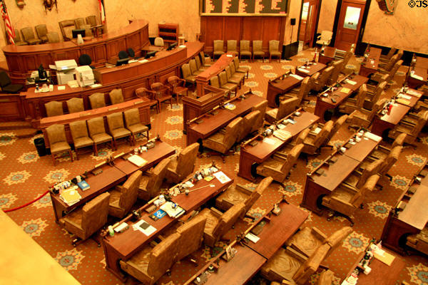 House of Representatives chamber in Mississippi State Capitol. Jackson, MS.