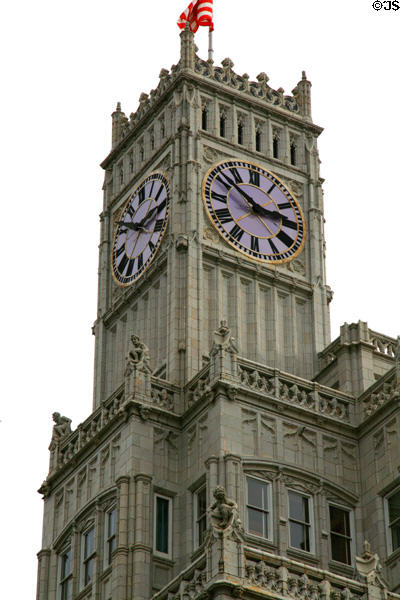 Gothic clock tower of Lamar Life Building. Jackson, MS.