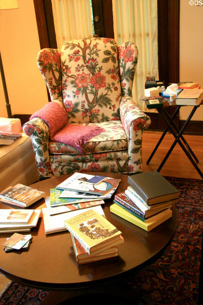 Eudora Welty's chair in her former home. Jackson, MS.