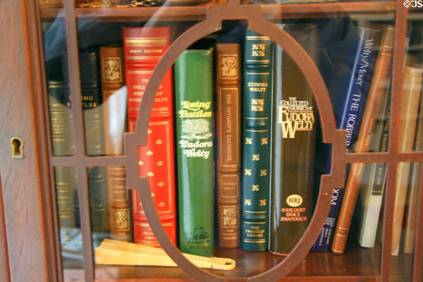 Display of Eudora Welty's novels in her House Museum. Jackson, MS.