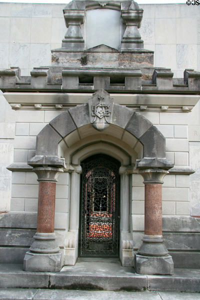 Castle-like base of Confederate Memorial. Jackson, MS.