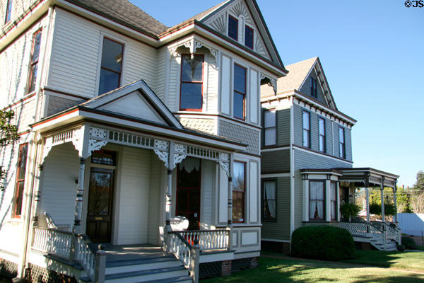 Wensell House (1888) (206 Washington St.) plus 2nd Queen Anne house. Natchez, MS. Style: Queen Anne.