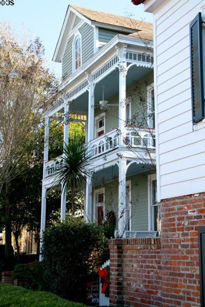 305 S. Wall St. with two-story porch. Natchez, MS.