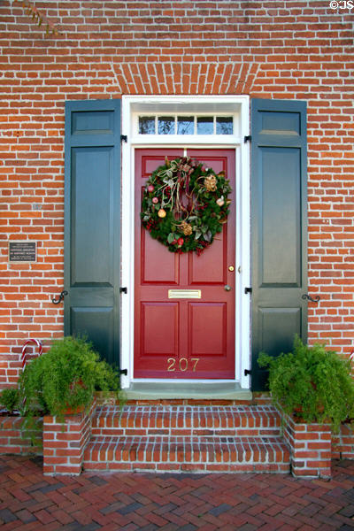 Front door of Governor David Holmes House. Natchez, MS.
