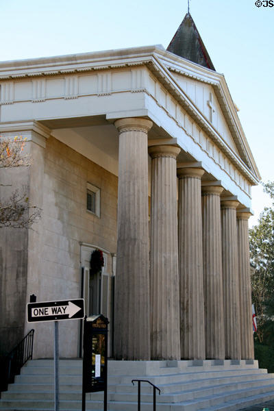 Trinity Episcopal Church (1822) (305 S. Commerce St.) with windows by Louis C. Tiffany. Natchez, MS. Style: Greek Revival.