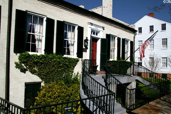 Wilkins Town House (c1835) (300 N. Commerce St.) with men's & women's staircases. Natchez, MS. On National Register.